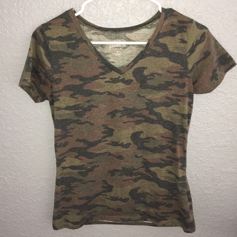Camo V-neck shirt